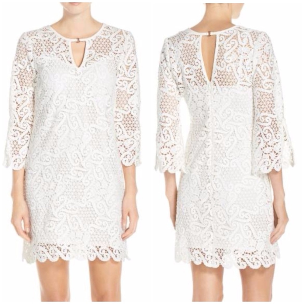 NWT Yoana Baraschi Celestial Garden Lace Tunic Dress in White Size 6